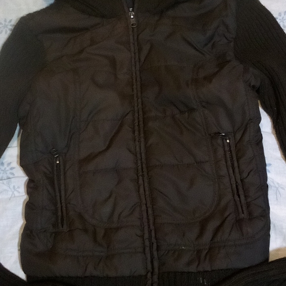 Cute brown cotton and puffer jacket - Picture 3 of 7
